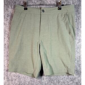 Faherty All Day Shorts Mens Green Sz 31 Lightweight Drawstring 8.5" Inseam